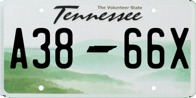 TN license plate A3866X