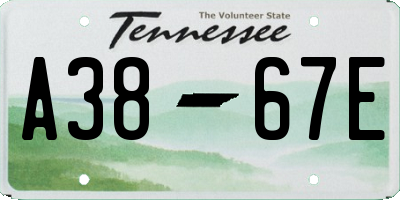 TN license plate A3867E