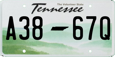 TN license plate A3867Q