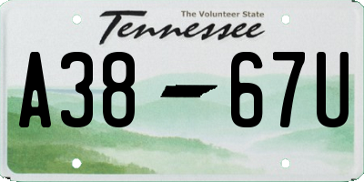 TN license plate A3867U