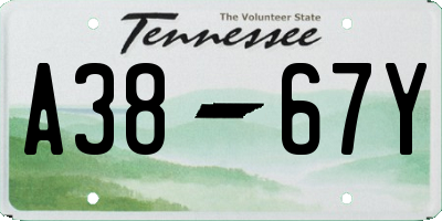 TN license plate A3867Y