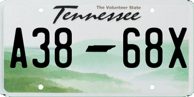 TN license plate A3868X