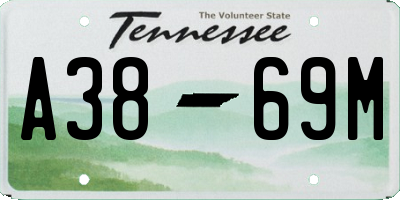 TN license plate A3869M