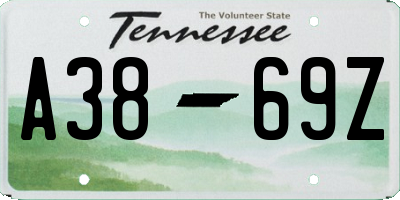 TN license plate A3869Z
