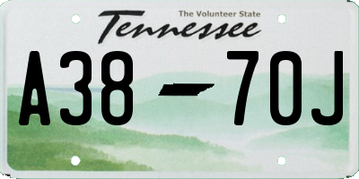 TN license plate A3870J