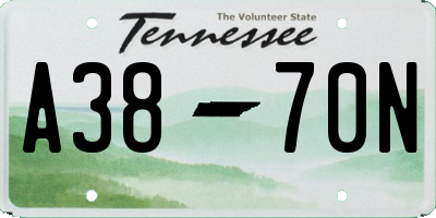 TN license plate A3870N