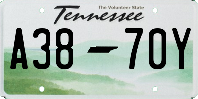 TN license plate A3870Y