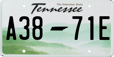 TN license plate A3871E