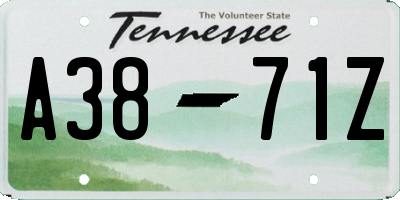 TN license plate A3871Z