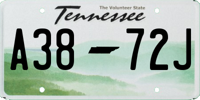 TN license plate A3872J