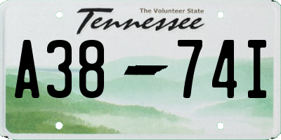 TN license plate A3874I