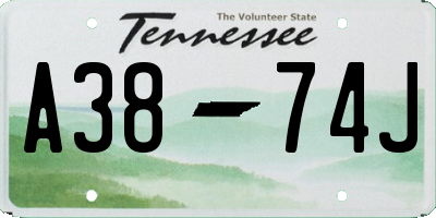 TN license plate A3874J