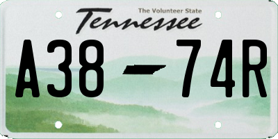 TN license plate A3874R