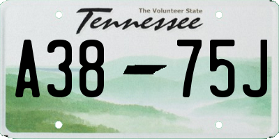 TN license plate A3875J