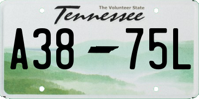 TN license plate A3875L