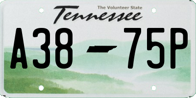 TN license plate A3875P