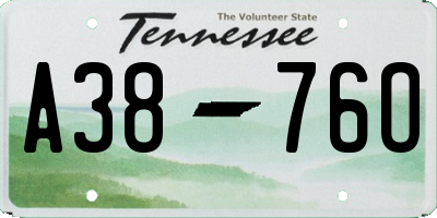 TN license plate A3876O