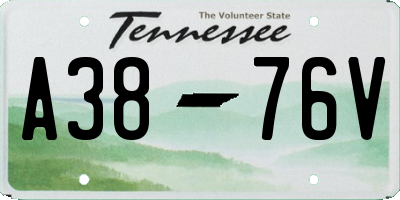 TN license plate A3876V