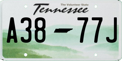 TN license plate A3877J