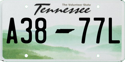 TN license plate A3877L