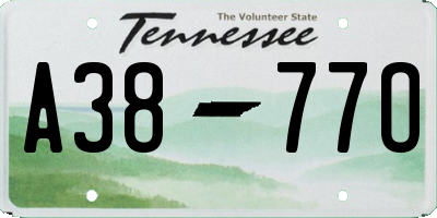 TN license plate A3877O