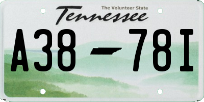 TN license plate A3878I