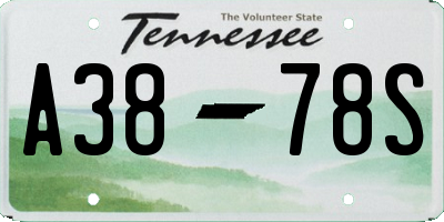 TN license plate A3878S