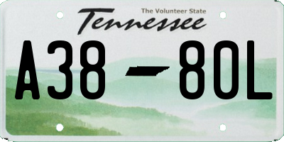 TN license plate A3880L