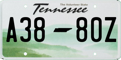 TN license plate A3880Z