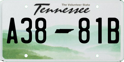 TN license plate A3881B