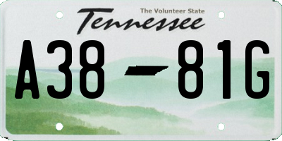 TN license plate A3881G