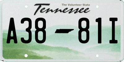 TN license plate A3881I