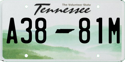 TN license plate A3881M