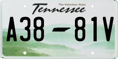 TN license plate A3881V