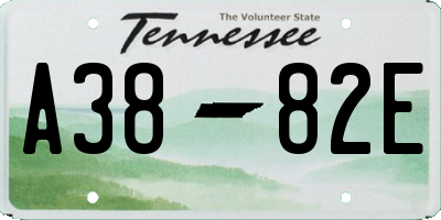 TN license plate A3882E