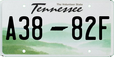 TN license plate A3882F