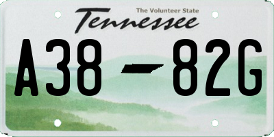 TN license plate A3882G