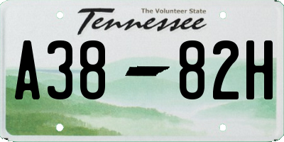 TN license plate A3882H