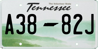 TN license plate A3882J