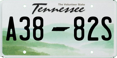 TN license plate A3882S