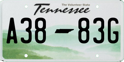 TN license plate A3883G