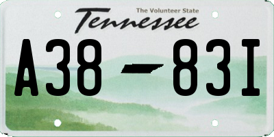 TN license plate A3883I