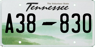 TN license plate A3883O
