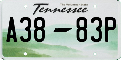 TN license plate A3883P