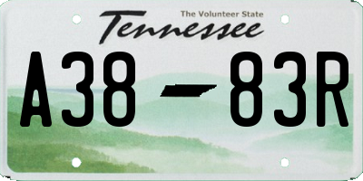 TN license plate A3883R