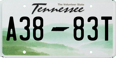 TN license plate A3883T