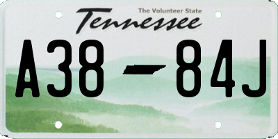 TN license plate A3884J