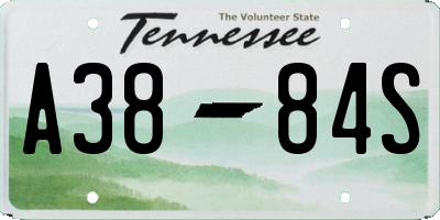 TN license plate A3884S
