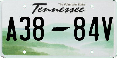 TN license plate A3884V