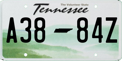 TN license plate A3884Z